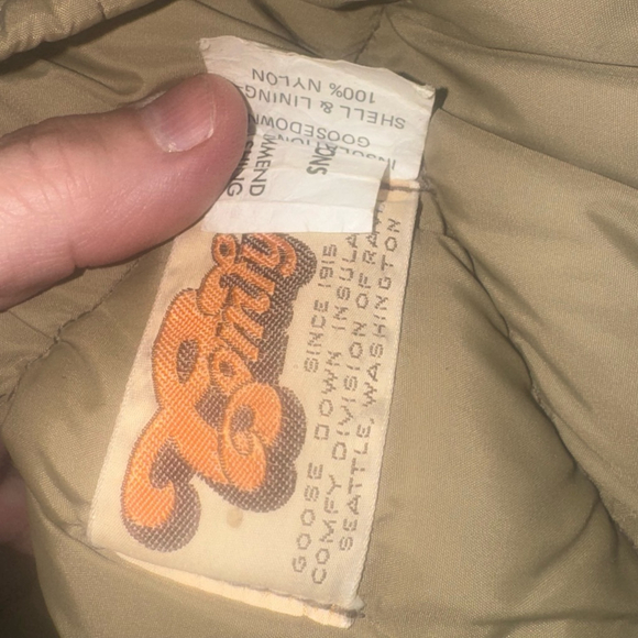 Vintage 1953 Comfy Goose Down Insulated Jacket M Tan Brown Fur Collar - Picture 6 of 14